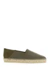 Castaã±er Green Solid Espadrilles In Brown