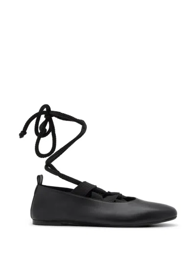 Castaã±er Havana Lace-up Ballet Flats In Animal Print