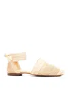 Castaã±er Tie Woven Espadrilles In Nude