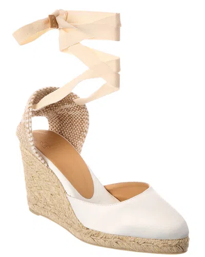 Castaã±er Joyce Canvas Wedge Sandal In White