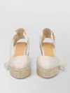 Castañer Neutrals Joyce Pointed Jute Platform Sandals In White
