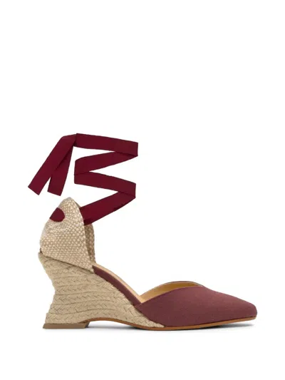 Castaã±er Jud Wedge Espadrilles In Burgundy