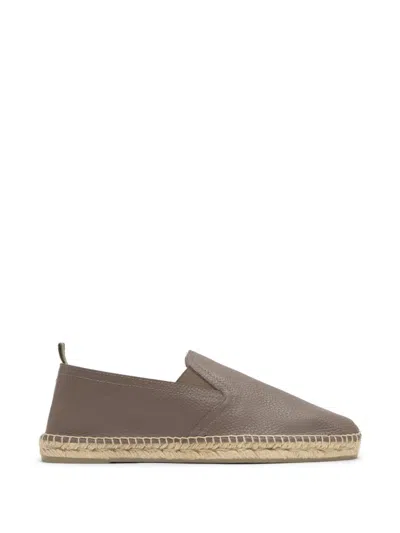 Castaã±er Justin Leather Espadrilles In Black