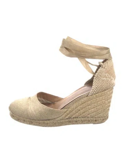 Pre-owned Castaã±er Jute D'orsay Pumps In Neutral