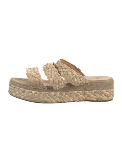 Pre-owned Castaã±er Jute Espadrilles In Neutral