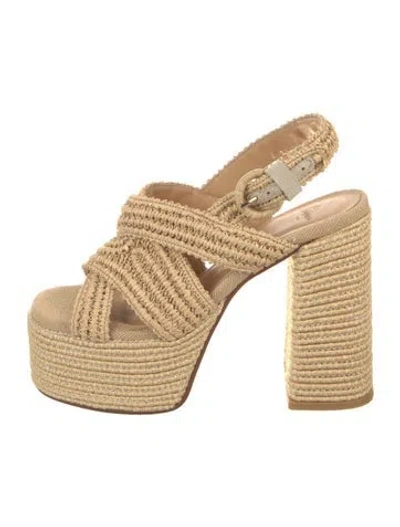 Pre-owned Castaã±er Jute Espadrilles In Neutral