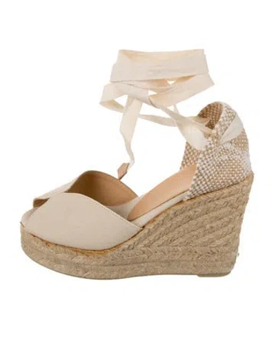 Pre-owned Castaã±er Jute Espadrilles In Neutral