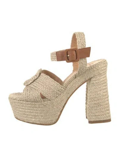 Pre-owned Castaã±er Jute Espadrilles In Neutrals