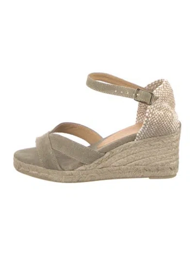 Pre-owned Castaã±er Jute Espadrilles In Neutrals
