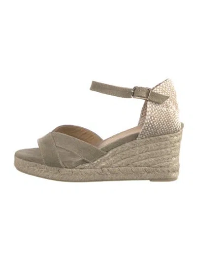 Pre-owned Castaã±er Jute Espadrilles In Neutrals