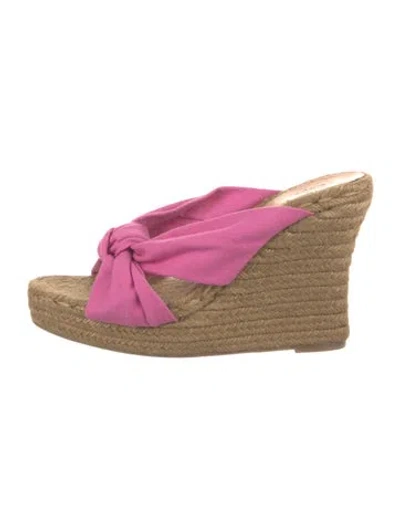 Pre-owned Castaã±er Jute Espadrilles In Pink