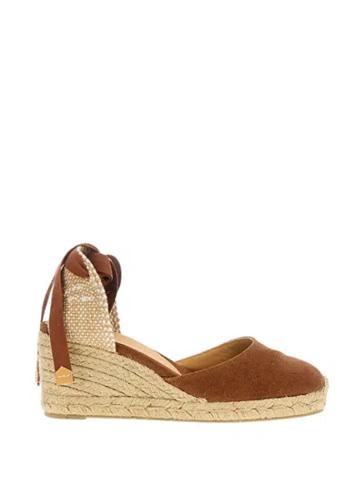 Castaã±er Lace-up Wedge Espadrilles In Brown