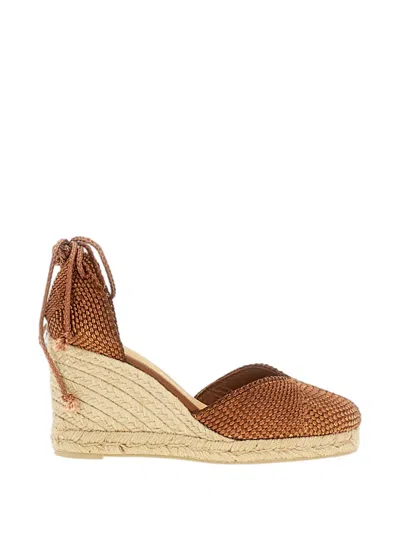 Castaã±er Lace-up Wedge Espadrilles In Brown