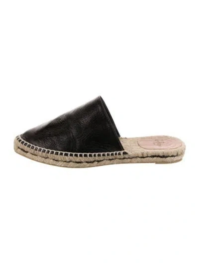 Pre-owned Castaã±er Leather Espadrilles In Black