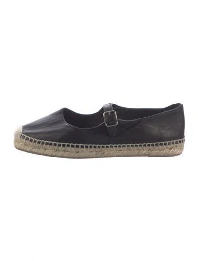 Pre-owned Castaã±er Leather Espadrilles In Black