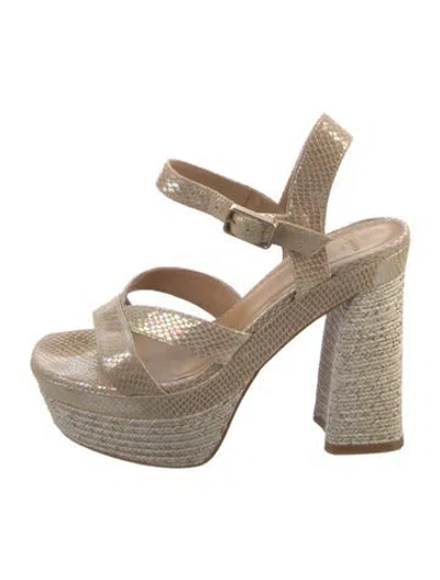 Pre-owned Castaã±er Leather Espadrilles In Neutral
