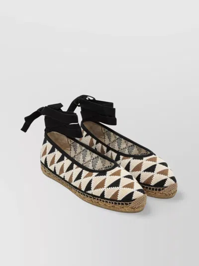 Castaã±er Low Geometric Pattern Crochet Espadrilles