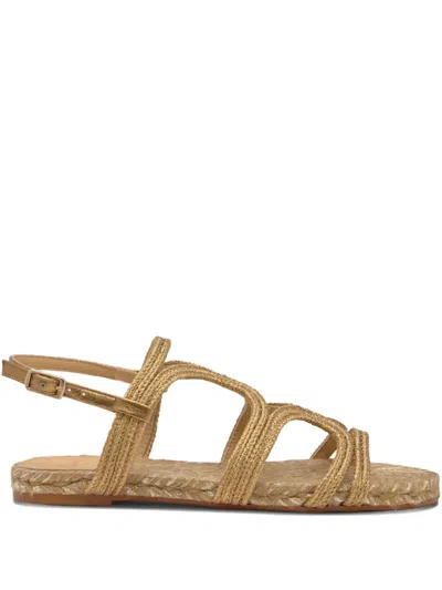 CASTAÃ±ER METALLIC WEAVE FLAT SANDALS