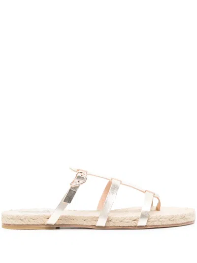 Castaã±er Milos Flat Sandals In Gold