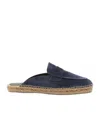 Castaã±er Nando Suede Backless Espadrilles In Blue