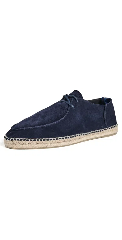 Castaã±er Ned Suede Lace Up Espadrilles Azul Oscuro In Blue