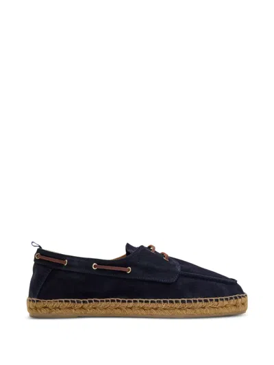 Castaã±er Nemo Lace-up Suede Ballet Flats In Blue