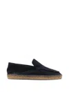 Castaã±er Java Blue Espadrillas With Contrasting Stitching And Pull-tab At The Heel In Suede Man In Blue