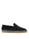 Castaã±er Java Blue Espadrillas With Contrasting Stitching And Pull-tab At The Heel In Suede Man In Blue