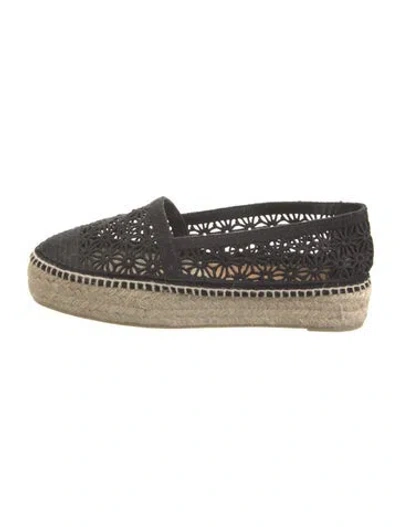 Pre-owned Castaã±er Nylon Patterned Espadrilles In Black