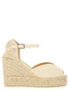 Castañer Off White Woven Wedges In White