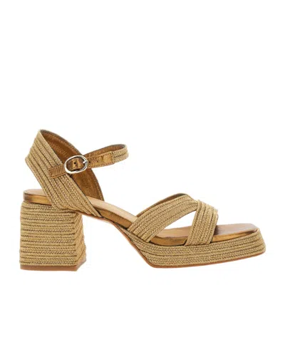 Castaã±er Open-toed High-heeled Sandals In Brown