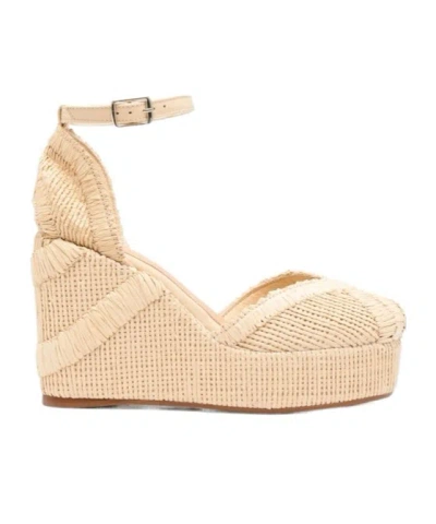 Castaã±er Open-toe Wedge Sandals In Nude