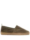 Castaã±er Round Toe Perforated Espadrilles In Green