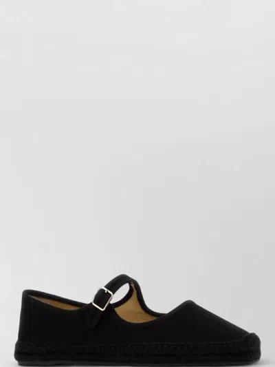 Castaã±er Padua Canvas Ballerina Espadrille Shoes In Black