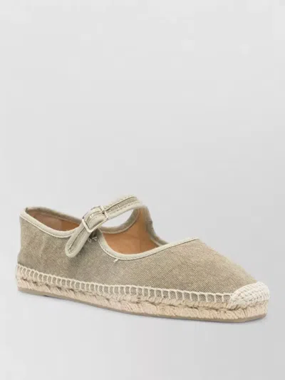 Castaã±er Padua Canvas Espadrille Round Toe Flats In Orange