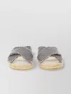 Castaã±er Palmera Cross Strap Frayed Edges Sandals In Black