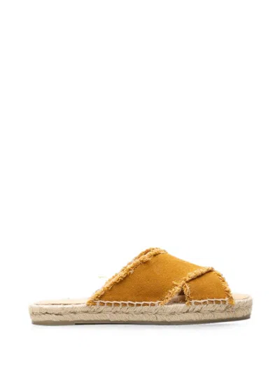Castaã±er Palmera Frayed Sandals In Yellow