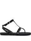 Castaã±er Pati Suede Flat Sandals In Black