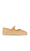 Castaã±er Leather Espadrilles With Braided Raffia Sole