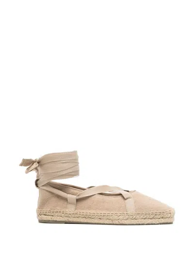 Castaã±er Petunia Beige Espadrilles With Laces Castaner In Neutral