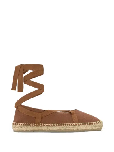 Castaã±er Petunia V/002 Lace-up Canvas Espadrille In Brown