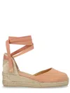 Castaã±er Pink Solid Wedges In Pink
