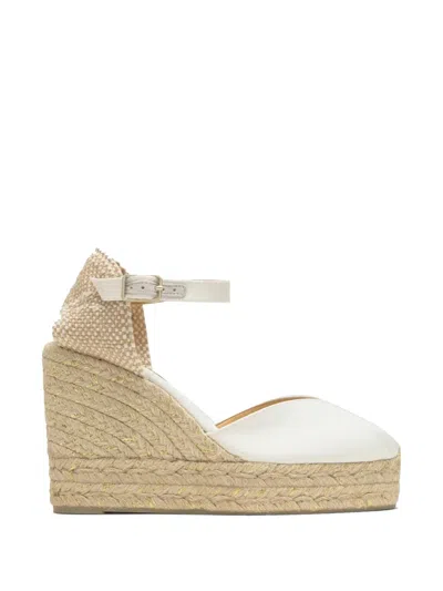 Castaã±er Platform Ankle Strap Espadrilles In White