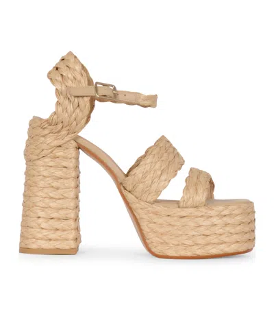Castaã±er Platform High Heel Sandals In Brown