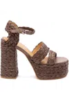 Castaã±er Platform Raffia Espadrilles In Brown