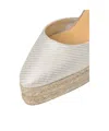Castañer Neutrals Joyce Pointed Jute Platform Sandals In Silver