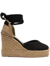 Castaã±er Castaner Chiara Black Wedge Espadrilles In 黑色