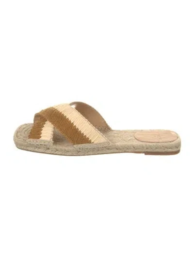 Pre-owned Castaã±er Raffia Espadrilles In Neutral