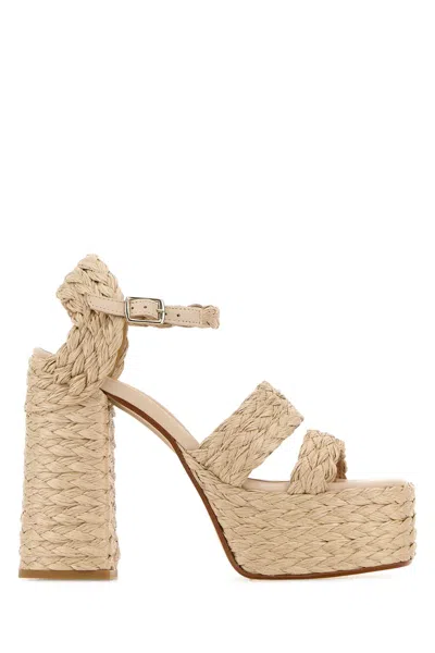 Castaã±er Fresa Woven Double Strap Sandals In Neutral