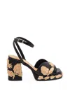 Castañer Raffia-embroidered Platform Sandals In Black